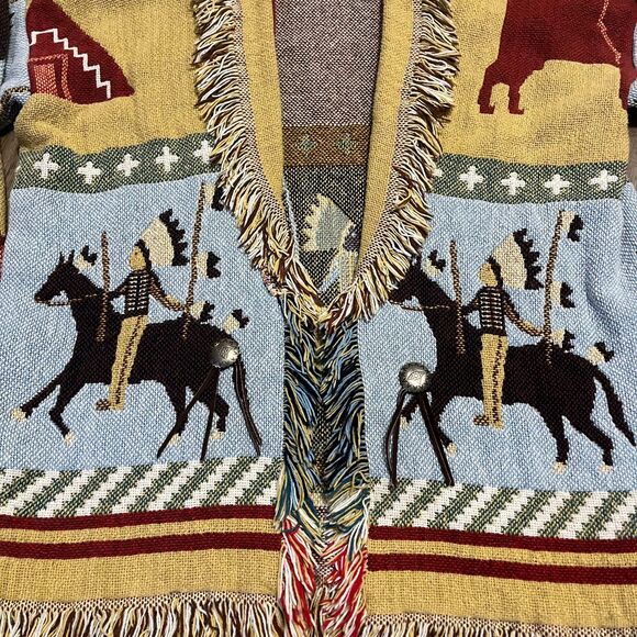 Lew Magram COLLECTION New York Native Indian Sweater Tapestry Chunky Knit EUC - Picture 2 of 12